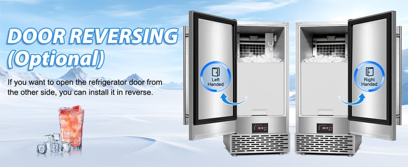 Under Counter Ice Maker, Ice Maker Machine Commercial, 120Lbs/24H with 35lbs Storage Bin, 40Pcs Cubes in 10Mins, Built in Ice Machine for Home Office Commercial