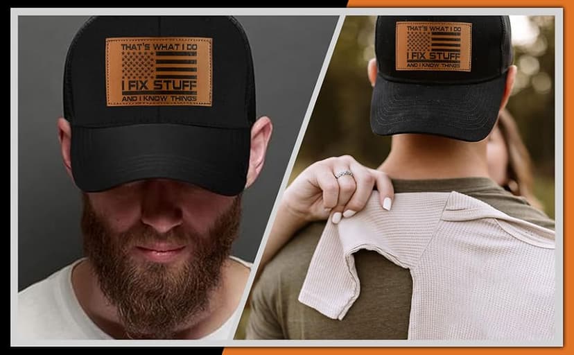 Gifts for Dad, Men,Him, Husband, Grandpa - Dad Gifts for Christmas Hat - Ideas Birthday 40th 50th 60th 70th 80th - I Fix Stuff Trucker Hat Black