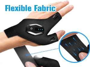 Stocking Stuffers Gifts for Men LED Flashlight Gloves, Mens Gifts for Christmas Anniversary Birthday Gifts for Men Dad Husband Him Husband, Camping Essentials Cool Gadgets Tools for Fishing Repairing