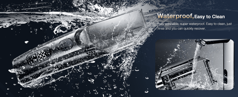 Vacuum Beard Trimmer for Men, New Version Adjustable Precision Trimming Length with 2 Comb, Electric Cordless Vacuum Trimmer for Beard, Waterproof and Rinses Easy, Blades for Skin fit