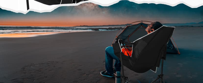 Fragess Portable Hammock Camping Chair with Adjustable Back, Folding Hammock Chair Supports 330lbs, Camping Swing Chair for Adults, Camping Hammock Chair for Lawn, Concerts, Backyard, Stargazer