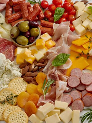 Deluxe Meat and Cheese Gift Basket – Gourmet Charcuterie Assortment Charcuterie Food Items, Meat Cheese Assortment, Food Gifts for Men, Tailgating, Business, Congratulations, Care Packages, Thanksgiving and Christmas Gifts - 11-item Bundle