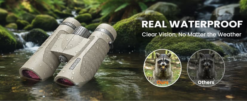8x42 HD Binoculars for Adults High Powered with Phone Adapter and Tripod, Super Bright BAK4 Prism Waterproof Binoculars for Bird Watching Hunting Hiking Safari Travel Sports