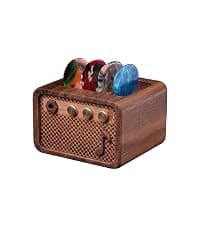 CoolGift Mart Guitar Pick Holder, Walnut Wood Amp Styled Guitar Pick Case for Picks Storage and Display, Guitar Gifts Accessories for Men Guitarists Guitar Players Music Lovers B0DPKMHK5J