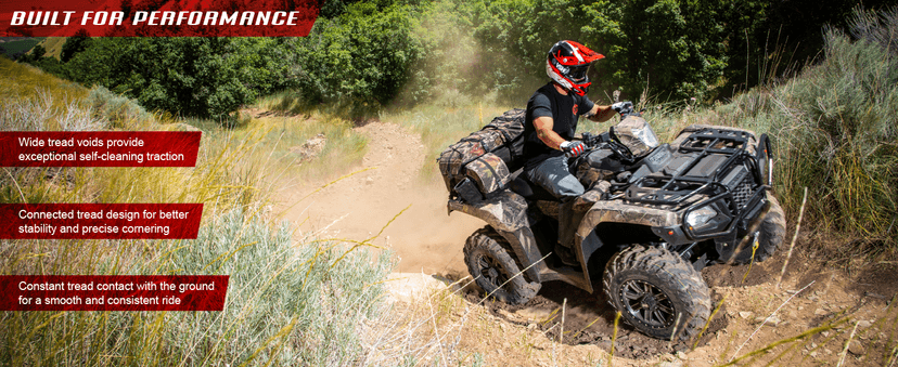 Tusk Mud Force ATV Tire Set – 25x8-12 Front & 25x10-12 Rear – Durable Off-Road Quad Tires Set of 4
