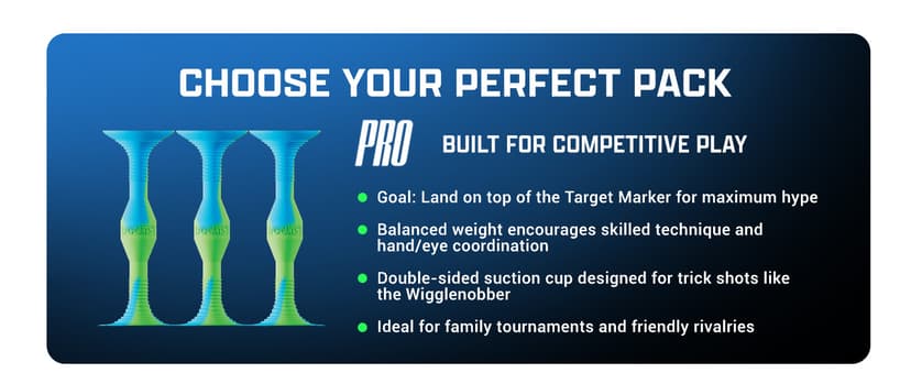 Popdarts PRO Pack Game Set (Wigglenobber Target Marker) - Indoor, Outdoor Suction Cup Throwing Game - Competition with a POP