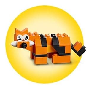 LEGO Classic Medium Creative Brick Box 10696 Building Toy Set - Featuring Storage, Includes Train, Car, and a Tiger Figure, and Playset for Kids, Boys, and Girls Ages 4-99