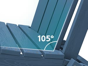 SERWALL Folding Adirondack Chair, HDPE Adirondack Chairs Set of 2, Plastic Outdoor Chairs- Looks Exactly Like Real Wood- Navy