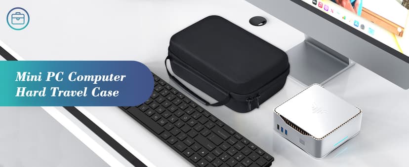 Mini PC Computer Protective Case for KAMRUI GK3Plus/AK1 PLUS/Essenx E1 & GMKtec G5/G9/M5 Plus, ACEMAGIC Vista V1 N97 & Beelink Mini S12 S13 Pro/SER5/SER7 & BOSGAME B95 PC Hard Travel Bag