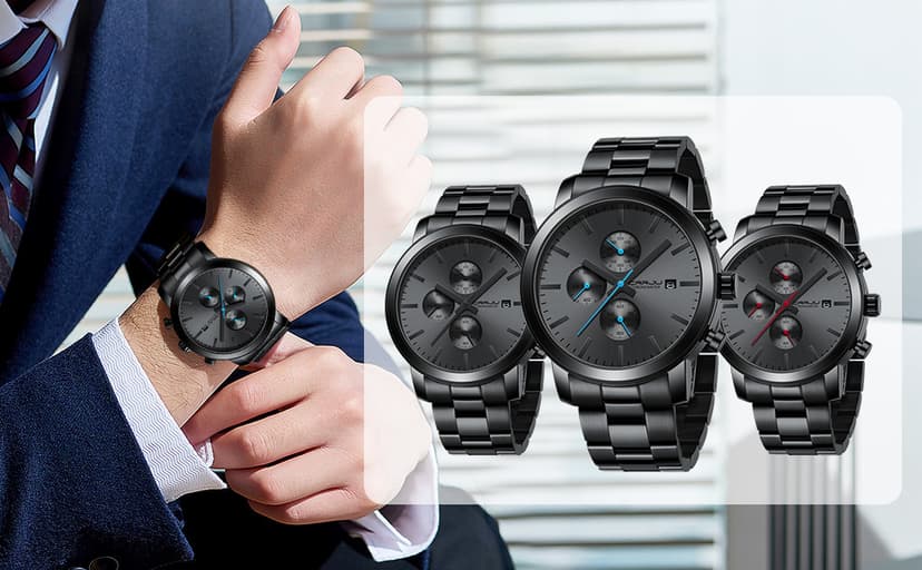 CRRJU Mens Stylish Casual Quartz Watches for Men Luxury Waterproof Calendar Chronograph Japan Movement Wristwatches