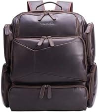STAR VISTA Bernini Vintage Full Grain Leather Camera Backpack for DSLR/SLR, Camera Case for Photographers, with Tripod Holder, Fits 15.6" Laptop, Casual Outdoor Rucksack, YKK Zippers