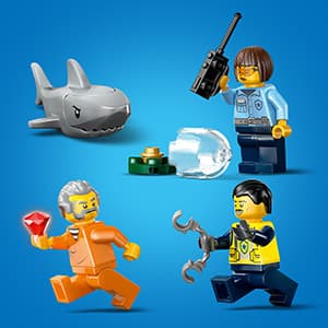 LEGO City Police Boat Chase Building Toy for Kids - Pretend Play Set for Boys & Girls, Ages 6+ - Building Blocks W/ 2 Floating Boat Toys for Playtime & Bath Time - Gift Idea for Birthdays- 60456 B0DRW6J866