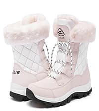 EARLDE Women's Snow Boots Waterproof Winter Boots Mid-Calf Outdoor Lightweight Warm Faux Fur Lined with Non-slip Sole