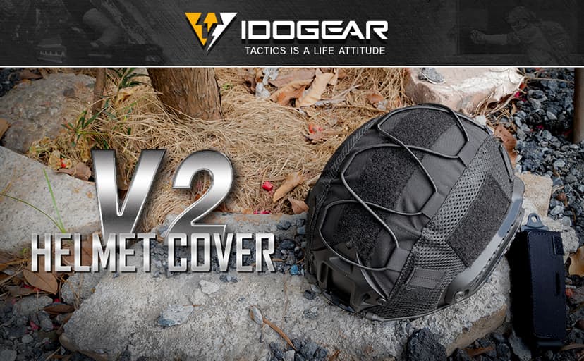 IDOGEAR Tactical Helmet Cover for Fast Helmet camo Helmet Cover for Airsoft Helmet in Size M/L, Military Paintball Hunting Shooting Gear - 500D Nylon - Without Helmet