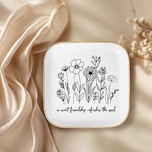 Christmas Gifts - A Sweet Friendship Refreshes The Soul - JewelryTray, Friendship Gifts for Women, Bible Verse Jewelry Dish, Christian Gifts Jewelry Dish, Best Friend Birthday Gifts for Women