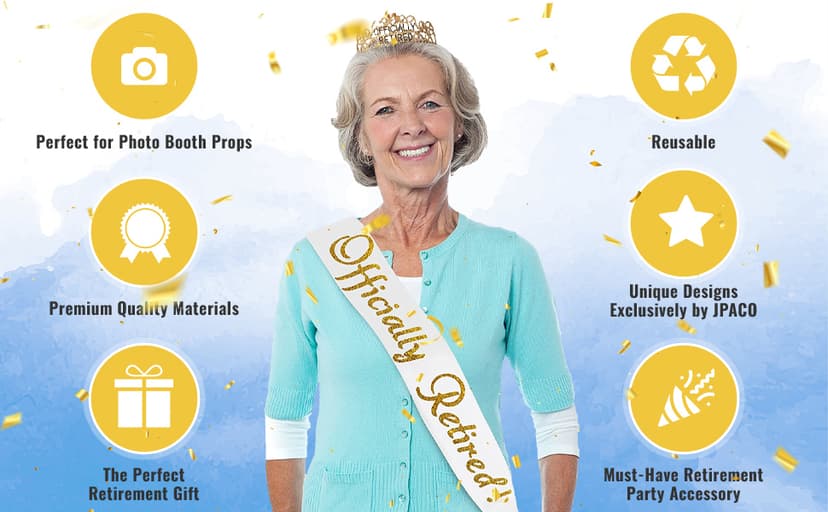 The Legend Has Retired Sash – Elegant Black and Gold Foil Legendary Sash for Both Women and Men & a Large Gold Safety Pin. Perfect for Retirement Parties