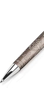 Fancy Pen for Men with Gift Box - Valuable Luxury Pen for Business and Office, Executive Gift for Family & Friends - Special Engraving & Led Decorative Box (BLACK SILVER)