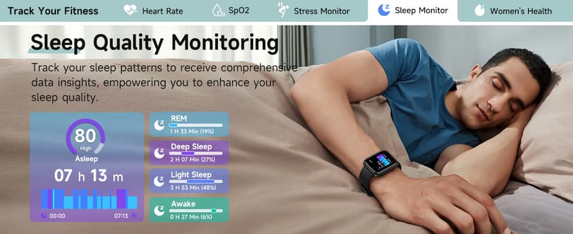 Smart Watch for Men Women, 1.8" Fitness Tracker for Android & iPhone, Answer/Make Calls, Alexa Built-in, Heart Rate/Sleep/SpO2 Monitor Smartwatch, IP68 Waterproof Watches 101+ Sport Modes, 2 Bands