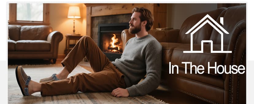 ATHMILE Men's Slippers Slip On Moccasin, Indoor Outdoor Warm Fuzzy Comfy House Shoes, Fluffy Wide Loafer Home Bedroom Slippers