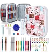 Katech Crochet Kit for Beginners, Beginner Crochet Kit for Adults-Crochet Kits Includes Crochet Hooks Knitting Bag Crochet Yarn for Crocheting Instruction Knitting Kit Crochet Supplies Gift