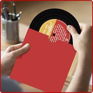 Retro Anniversary Card for Him or Her, Romantic Gift for Husband Wife, Boyfriend or Girlfriend, Love Notes for Couple, Vinyl Record Birthday Card, Valentines Day Gifts For Men and Women