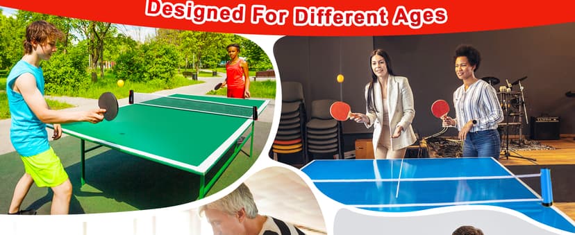 FBSPORT Ping Pong Paddle Set, Portable Table Tennis Set with Retractable Net,Rackets,Balls and Carry Bag for Indoor/Outdoor Games