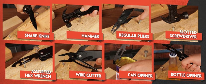 VEITORLD Christmas Stocking Stuffers, Gifts for Men Dad, Anniversary Birthday Gifts Idea for Him Husband Boyfriend, All in One Tools Hammer Multitool, Camping Hunting Hiking Xmas Presents, Cool Gadget