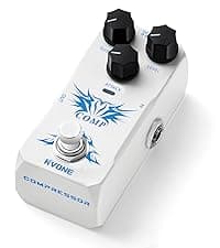 RVONE Analog Compressor Pedal Guitar/Bass, Studio-Grade Guitar Pedal Compressor, Guitar Effects Pedal for Electric Guitar Bass, True Bypass & Aluminum Case
