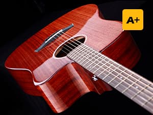 Rosen G31 Dreadnought Acoustic Guitar Soild Mahogany Top 41 Inch Guitarra Full Size Cutaway with Gloss Finish Bundle Starter Kit with Gig Bag, Strings, Strap, and Picks