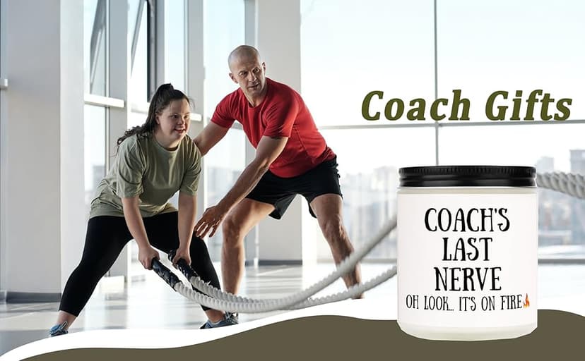 Niyewsor Soccer Coach Gifts, Lavender Scented Soy Wax Candle, Best Coach Christmas Gifts from Basketball/Baseball Team, Thank You Gift for Fitness/Athletic/Personal Trainer, Handmade, 7oz