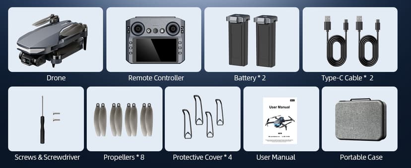 GPS Drone with Camera for Adults, 2K FPV Drone with 4.5" Screen Remote Controller, Brushless Motor, Auto Return, Follow Me, Tap Fly & Circle Fly, Long Flight Time Foldable Quadcopter for Beginners