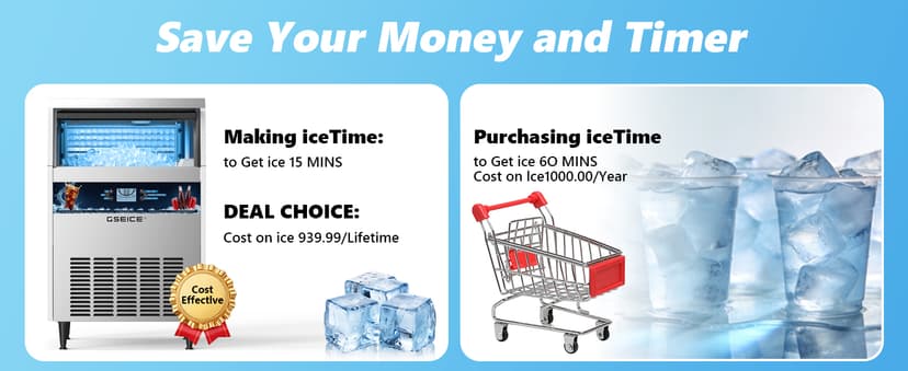 Commercial Ice Maker Machine, 300 lbs/24h with 70 lbs Storage, 126 Ice Cubes in 15 Mins, ETL FCC, Under Counter Ice Maker with LED Display, 24H Timer, Smart Reminder, for Cafe Bar Restaurant