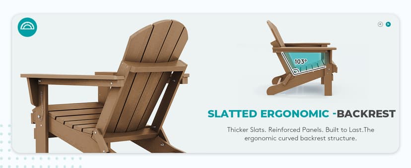 SERWALL Folding Adirondack Chair Set of 2 Outdoor Chairs Painted Adirondack Chair with Cup Holder Weather Resistant for Patio Deck Garden, Backyard Deck, Fire Pit- Brown