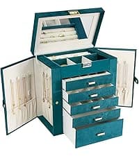 KAMIER High End Watch Box for Men, 12 Slot Wooden Watch Case With Drawer, Watch Display Box with Glass Lid, 2-Layer Watch Holder for Jewelry and Watch Storage for Men Women , Ideal for Gift (With Gift Box)