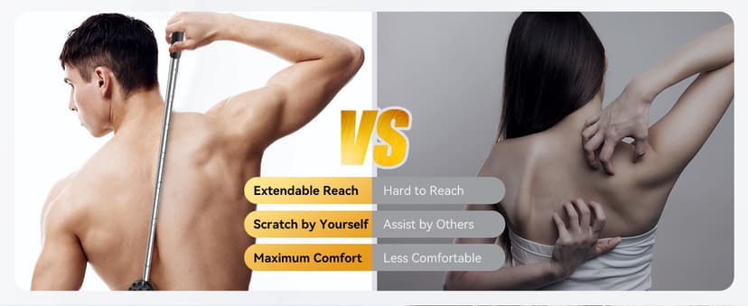 TUKUOS Telescoping Back Scratcher with 4Pcs Detachable Scratching Heads, Fathers Day Dad Gifts for Men Back Scratcher for Men/Dad/Women