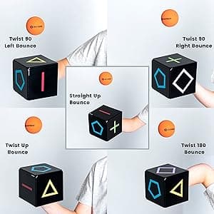 KOMBOID Ball Bouncing Skill Game for Teenagers and Adults. 12+ Years Old. Cube X 1, Single Cube, 2 Balls.