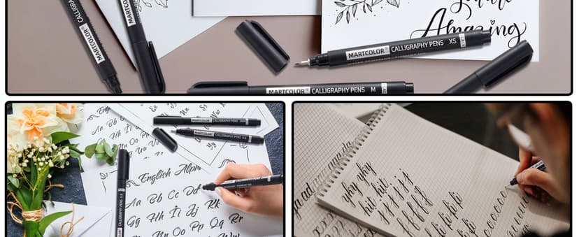 MARTCOLOR Calligraphy Pens, 10 Size Calligraphy Pens for Writing, Brush Pen Calligraphy Set for Beginners, Calligraphy Brush Pens, Hand Lettering Pen for Art Drawing, Sketching, Scrapbooking