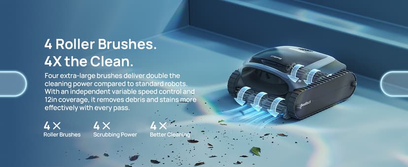 (2025 Upgrade) Beatbot AquaSense 2 Cordless Robotic Pool Vacuum Cleaner, Smart Surface Parking, Double-Pass Waterline Scrubbing, Cleans Floor, Walls and Waterline, Light Blue