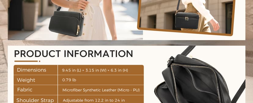 FYY Small Crossbody Bags for Women Vegan Leather Crossbody Purses for Women Travel with Adjustable Shoulder Strap