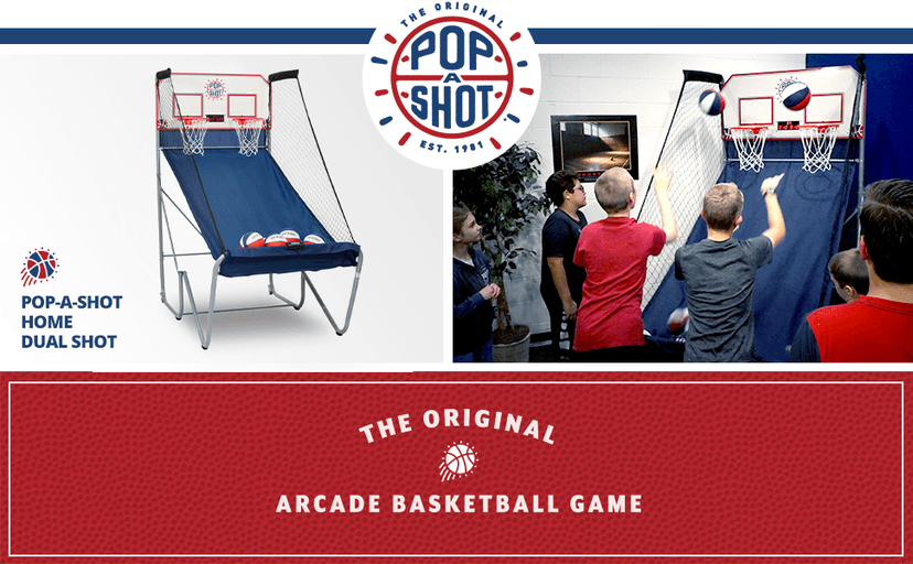 Pop-A-Shot - Home Dual Shot | Arcade Basketball Game for Home | Sensor Scoring Hoop, 16 Game Modes, 7 Balls | Foldable for Easy Storage | Fun for All Players