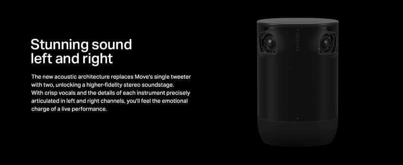 Sonos Move 2 - White - Wireless Portable Bluetooth Speaker