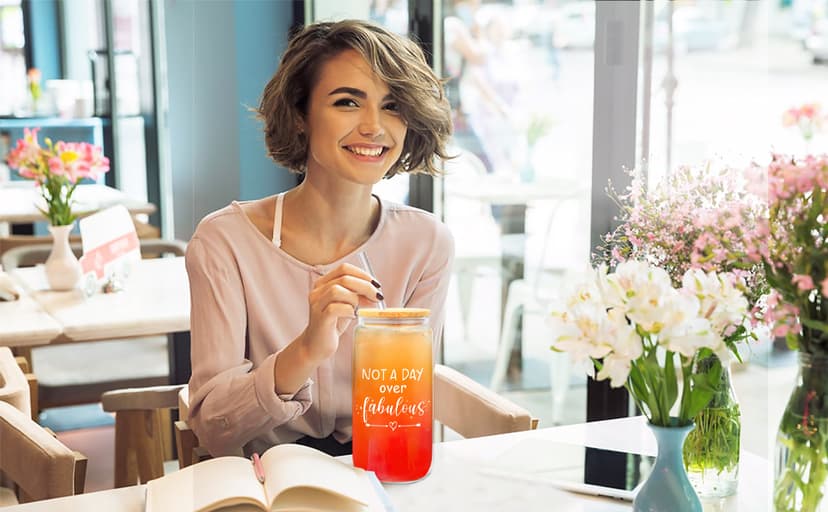 Birthday Gifts for Women, Happy Birthday Gift Baskets for Women, Women Unique Bday Gifts Ideas for Best Friend, Her, Sister, Daughter, Coworkers, Families - Not a Day over Fabulous Glass Gifts Box