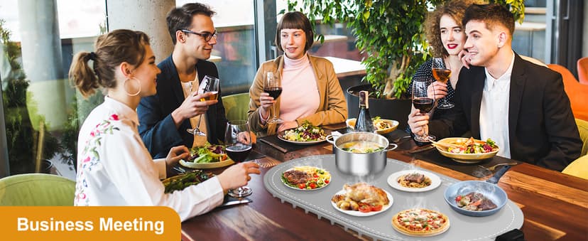 seenlast Warming Mat for Food with Adjustable Temperature Timer,10S Fast Heating Silicone Food Warmers for Parties Buffet and Home Daily,Food Warming Mat with Insulating Pad Raised Feet Protects Table B0FDWZ3ZLC