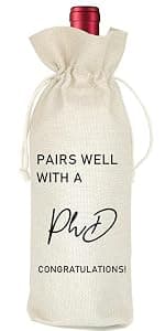 Graduation One Degree Hotter,Funny Cute Wine Bag Gift,College Graduation Gift for Him Her Grad Masters Congrats Cap-Linen Drawstring Wine Bags(5SW113) B0BPC5W9VV