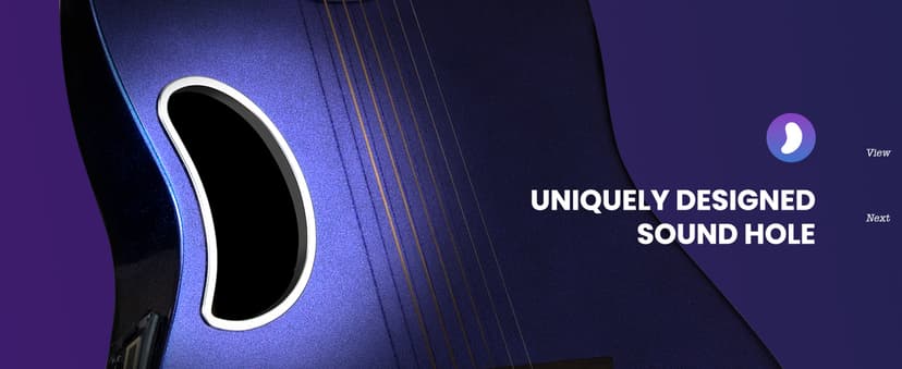 CAHAYA Acoustic Electric Guitar Kit - 41” Carbon Fiber Adult Beginner Set with Bag and Strap Built-In Pickup Rich Resonance & Warm Tone for Performance Ready, Pearl Blue-Purple Finish