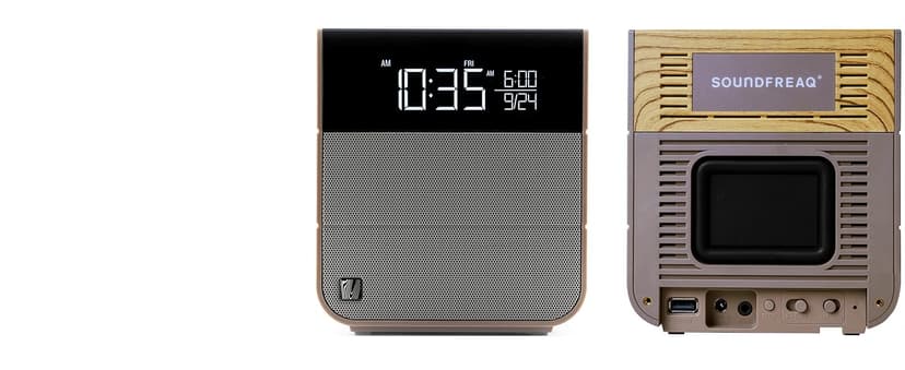 Soundfreaq Sound Rise II, SFQ-16: Bedside Alarm Clock Radio & Bluetooth Speaker, with Large Display Screen, FM Radio, Fast USB Charging, and Nature Sound