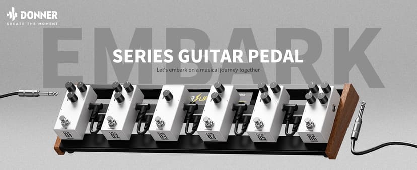 Donner Compressor Pedal for Electric Guitar, DIY Shell, Analog True Bypass Effects Pedal, Vintage Warmth & Studio-Grade Clarity(EMBARK 08)