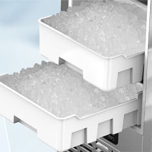 Electactic Nugget Ice Machine, Commercial Undercounter Ice Maker, 66Lbs/Day, Built-in Freestanding Stainless Steel, Self-Cleaning & 24H Timer for Business/Bar