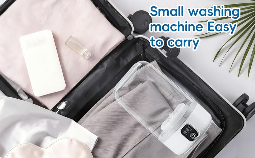 Underwear Mini Washer, 2025 Portable Washing Machine with 4000mAh Cordless Rechargeable Battery for Deep Cleaning Small Clothes, Perfect for Travel, Solo Living, Apartments, Camping