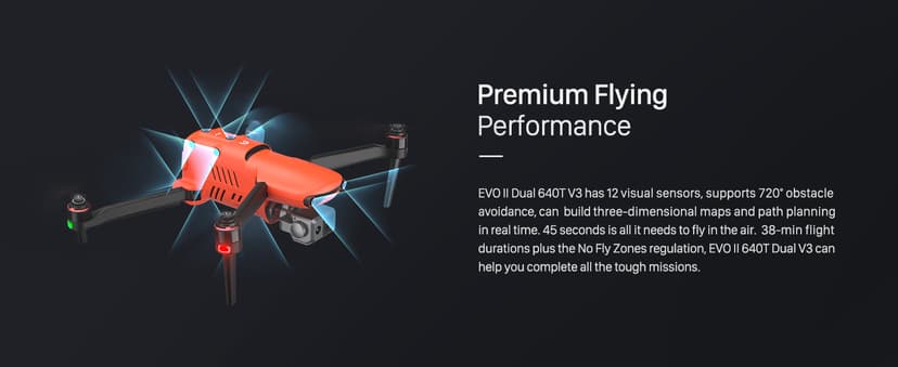Autel Robotics EVO II Dual 640T V3, 640x512 Thermal Imaging Drone, Remote ID Supported, 0.8'' CMOS&50MP 8K RYYB Sensor,10+ Temp Measurement, D-RI Ranges, Thermal Analysis Tool, for Search&Rescue/Power Inspection/Public Safety/Hunting